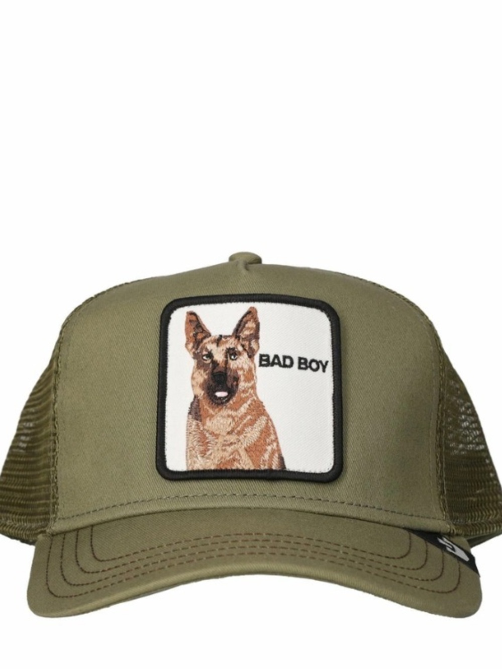 Goorin Bros The Bad Boy Bouncer Olive Green Trucker Cap w/Holographic Sticker